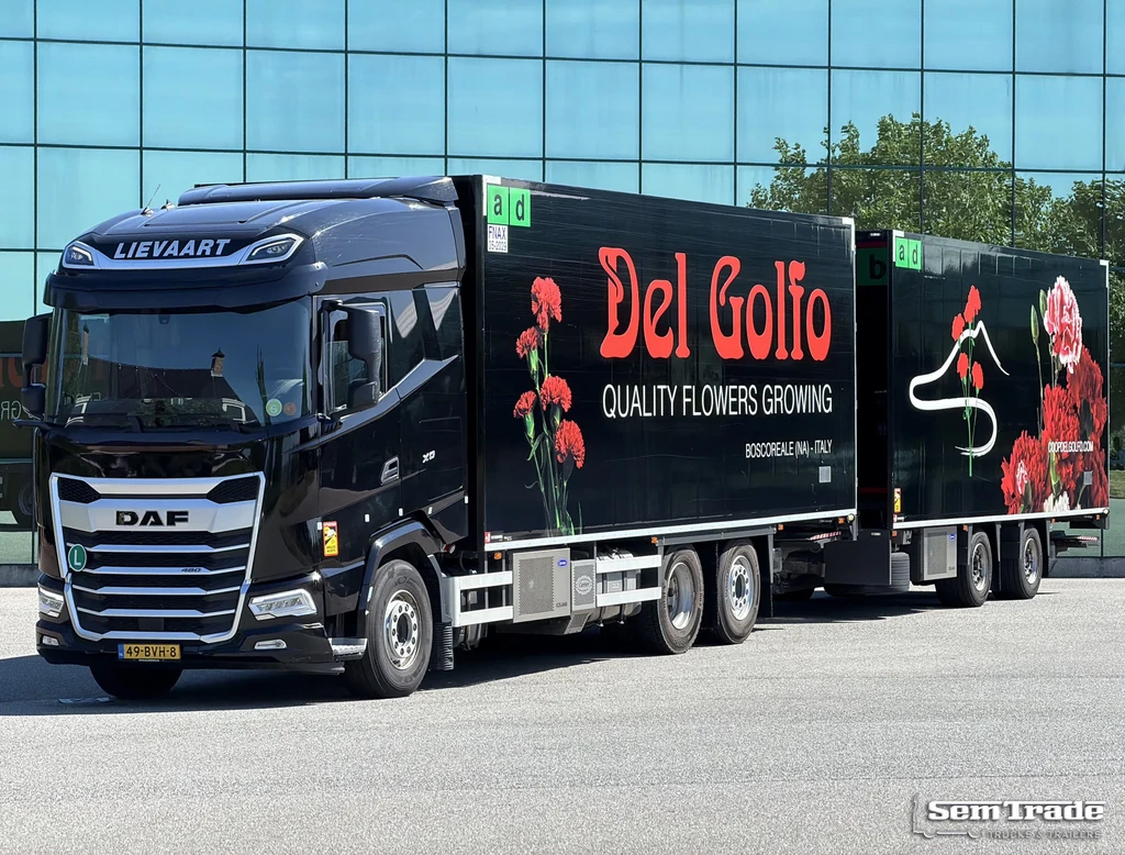 DAF XG 480 EURO 6E FAR 50 CC COMBI FLOWER WIDE CARRIER TRS COOLING 2x TAIL LIFT TOP CONDITION NL-COMBI leasen