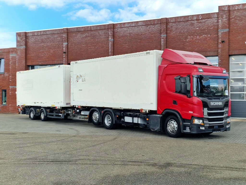Scania G G450 NGS 6x2*4 BDF - Retarder - Loadlift - Full air - Steering axle + Trailer & Boxes leasen