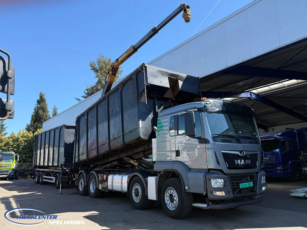 MAN TGS 35.510 + Kippende aanhangwagen, Afneembare laadkraan TC11366-B leasen