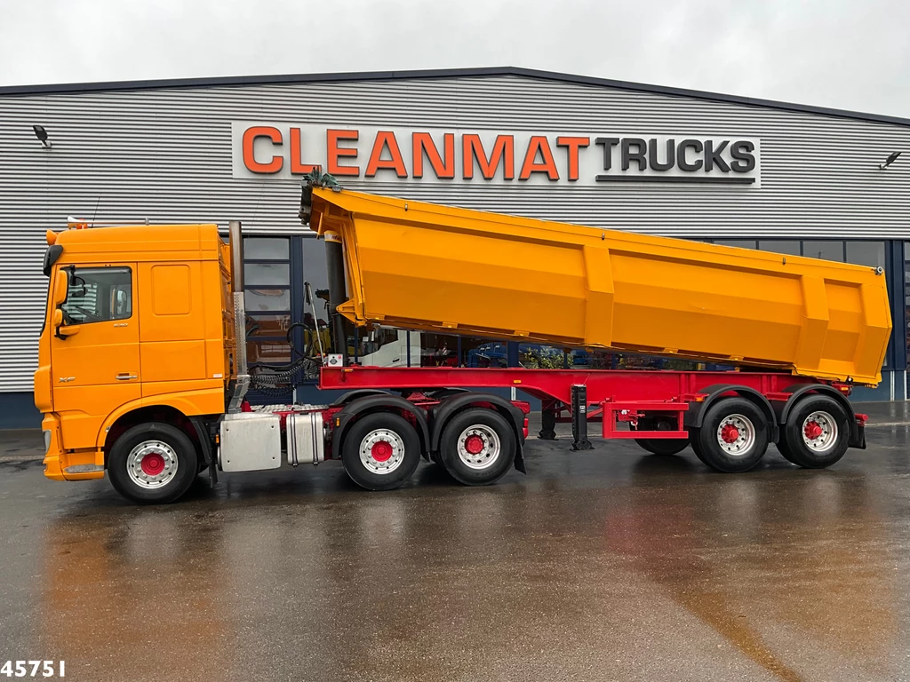 DAF FTG XF 530 6x2 Euro 6 ZF Intarder Kiphydrauliek + OVA 2-assige kipoplegger 32m³ leasen