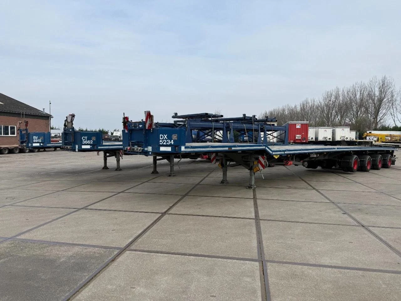 Broshuis 3 X 4AOU-58 3-15, 2014, 2016 AND 2021 4 AXLE FORCED STEERING. 3 X EXTENDABLE TOTALE 53,3 M, REMOTE CONTROL, RHS10002 leasen